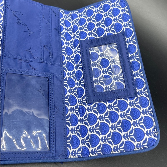 Vera Bradley Cobalt Tile Trifold Wallet - Picture 4 of 12
